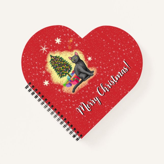 Merry Christmas Cat Notebook (Front)
