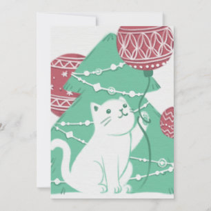 Merry Christmas: Cat & Ornaments Holiday Card