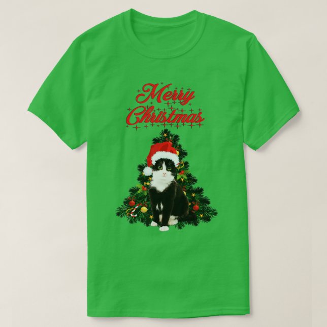 MERRY CHRISTMAS CAT T-Shirt (Design Front)
