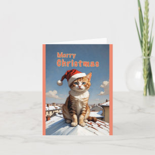 merry christmas cat thank you card