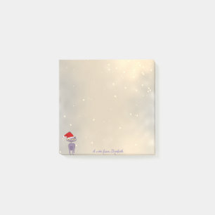 Merry Christmas, Cat With Santa Hat -Personalised Post-it Notes