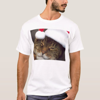 Merry Christmas Cat With santa Hat Shirt
