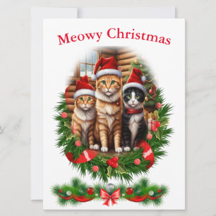 Merry Christmas cats  Animals Invitation