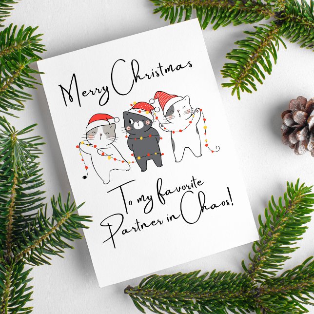 Merry Christmas Cats Funny Quotes For Friends  Holiday Postcard (Merry Christmas Cats Funny Quotes For Friends Holiday Postcard)