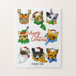 Merry Christmas Cats Jigsaw Puzzle