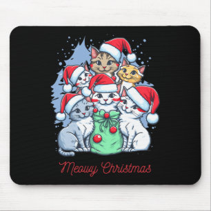 Merry Christmas . Cats Meawy Christmas Mouse Mat