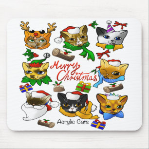 Merry Christmas Cats Mouse Mat