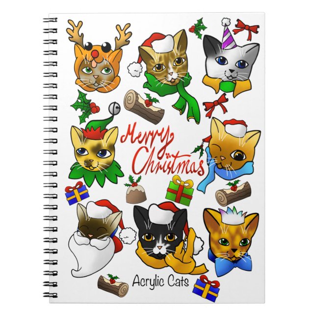 Merry Christmas Cats Notebook (Front)