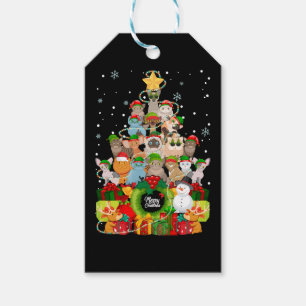 Merry Christmas Cats Tree Xmas Cat Gift Tags