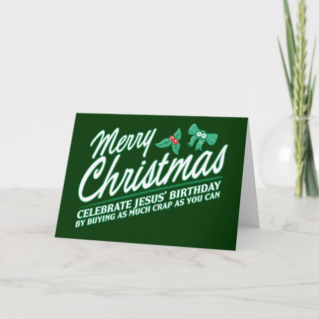 Merry Christmas - Celebrate Jesus' Birthday Holiday Card (Front)