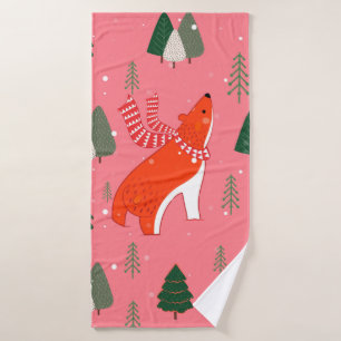 Merry Christmas Celebration and Happy New Year and Bath Towel