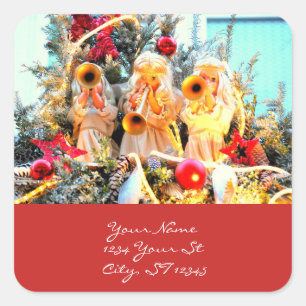 Merry Christmas celestial angels Thunder_Cove Square Sticker