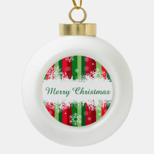 Merry Christmas Ceramic Ball Christmas Ornament