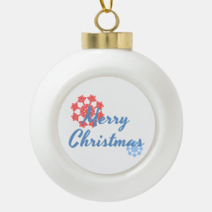 Merry Christmas Ceramic Ball Christmas Ornament