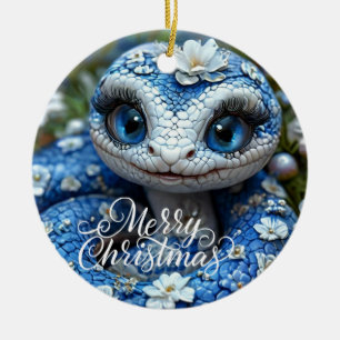 Merry Christmas Ceramic Circle Ornament