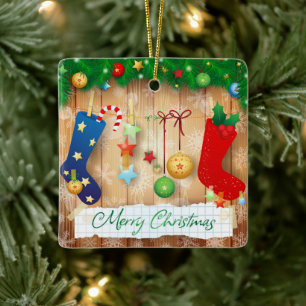Merry Christmas Ceramic Ornament