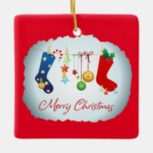 Merry Christmas Ceramic Ornament