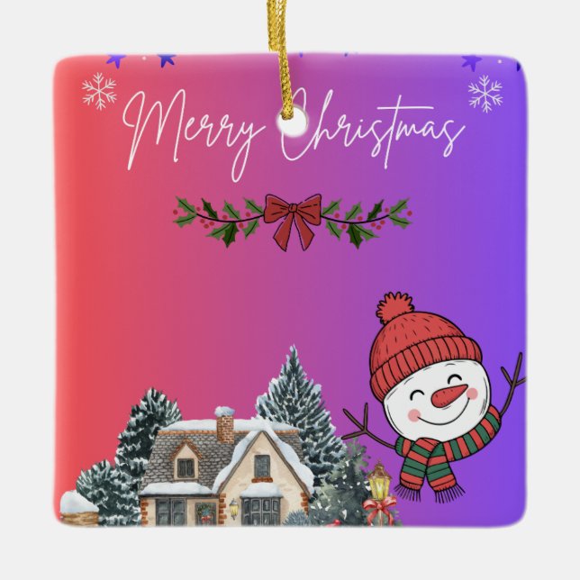 Merry Christmas  Ceramic Ornament (Front)
