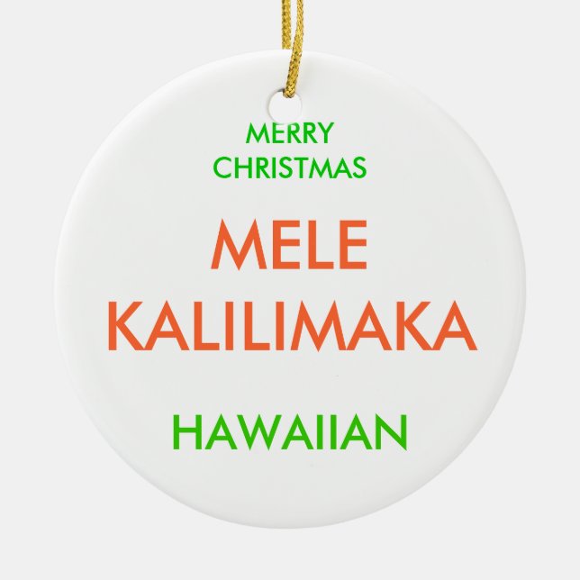 MERRY CHRISTMAS, CERAMIC TREE DECORATION (Front)