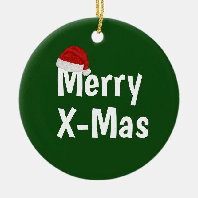 Merry Christmas Ceramic Tree Decoration (Front)