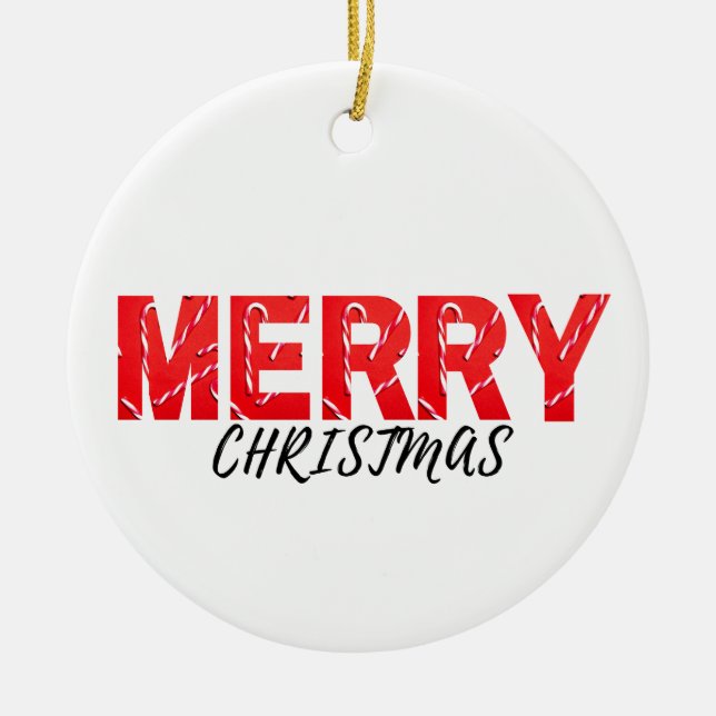 Merry Christmas  Ceramic Tree Decoration (Front)