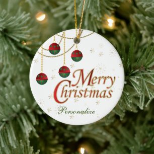 Merry Christmas Ceramic Tree Decoration
