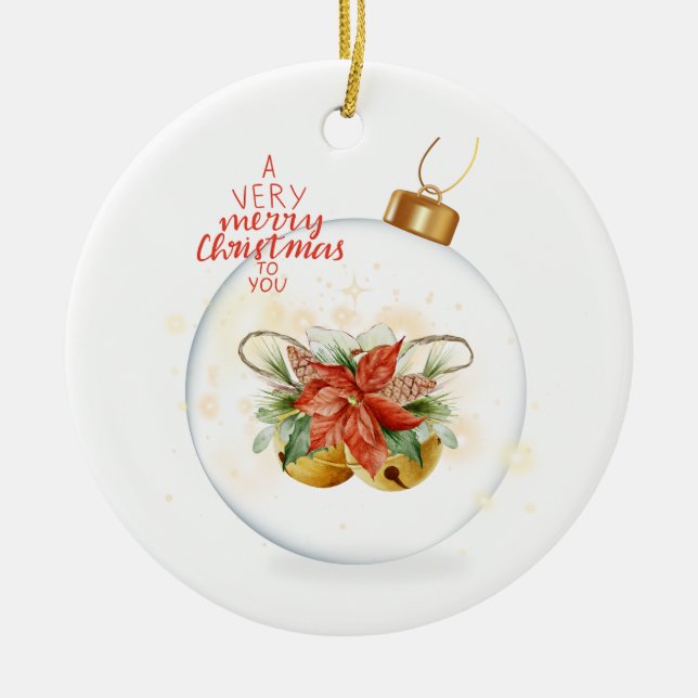 Merry Christmas  Ceramic Tree Decoration (Front)