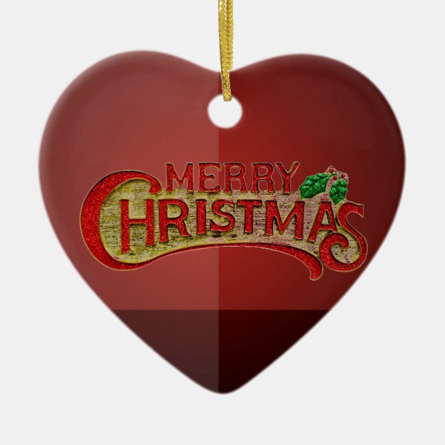 Merry Christmas Ceramic Tree Decoration (Front)