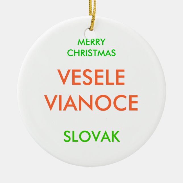 MERRY CHRISTMAS, CERAMIC TREE DECORATION (Front)