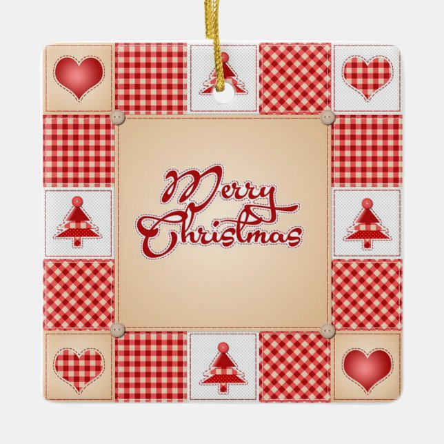 Merry Christmas Ceramic Tree Decoration (Front)