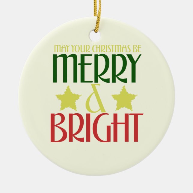 Merry Christmas Ceramic Tree Decoration (Front)