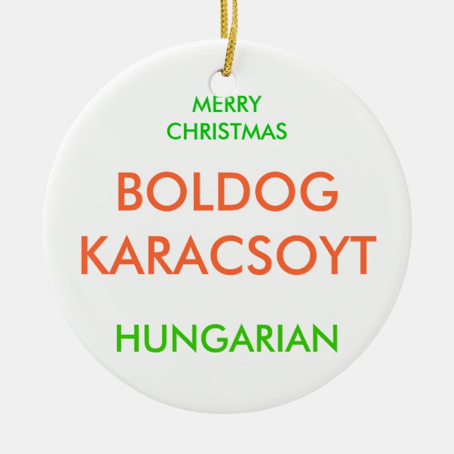 MERRY CHRISTMAS, CERAMIC TREE DECORATION (Front)