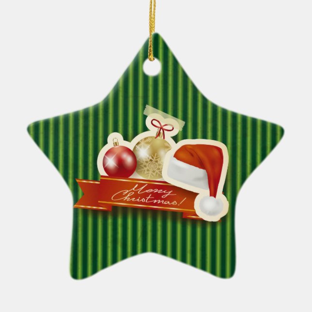 Merry Christmas! Ceramic Tree Decoration (Front)