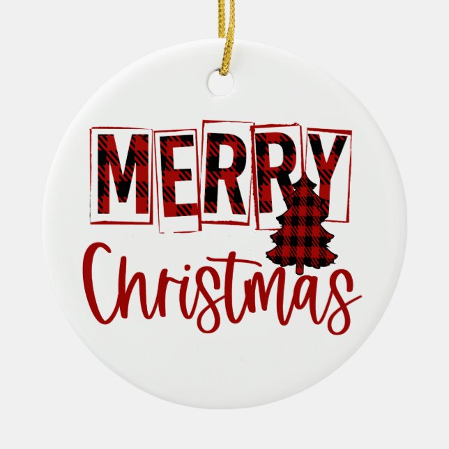 Merry Christmas   Ceramic Tree Decoration (Front)