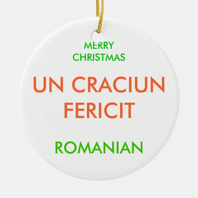 MERRY CHRISTMAS, CERAMIC TREE DECORATION (Front)