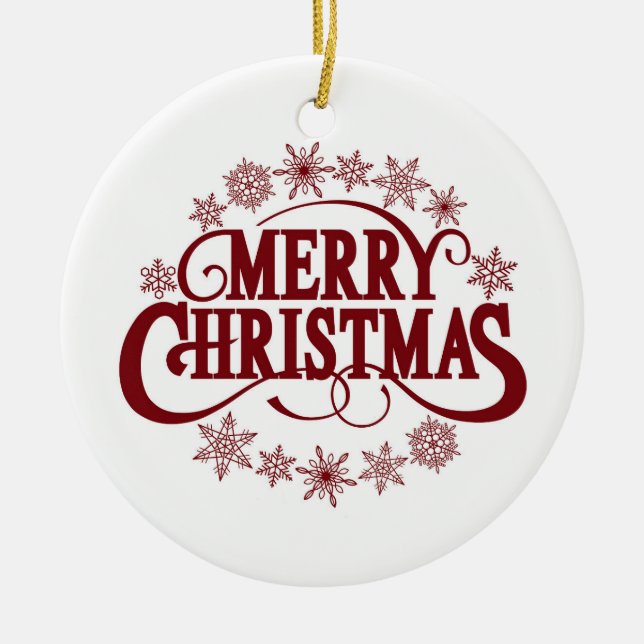Merry Christmas  Ceramic Tree Decoration (Front)