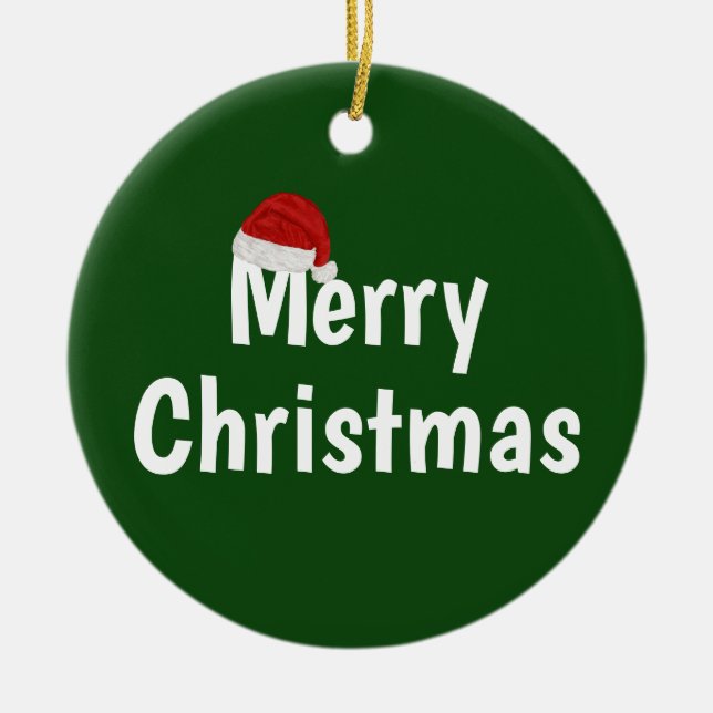 Merry Christmas Ceramic Tree Decoration (Front)