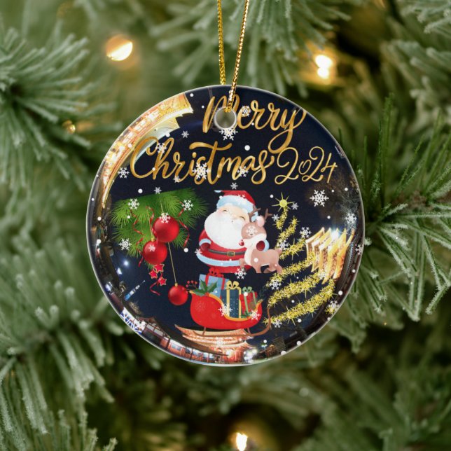 Merry Christmas Ceramic Tree Decoration (Tree)