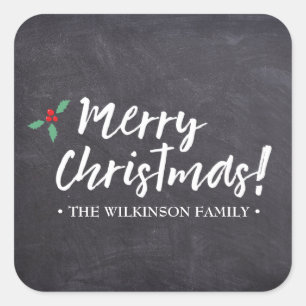 Merry Christmas •Chalkboard • Handlettering Square Sticker