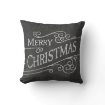 Merry Christmas Chalkboard Holiday Cushion