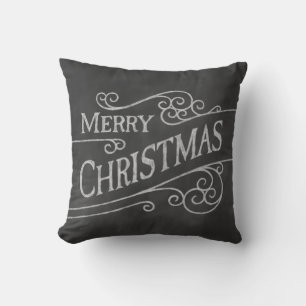Merry Christmas Chalkboard Holiday Cushion