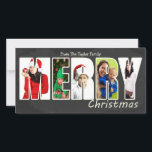 Merry Christmas Chalkboard Photo Template<br><div class="desc">Merry Christmas chalkboard photo frame photo card .. add your own photos to this modern flat greetings card .. send a little something special this Christmas .. by Ricaso</div>