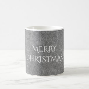 Merry Christmas Chalkboard Typography Black White Coffee Mug