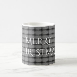 Merry Christmas Chalkboard Typography Black White Coffee Mug