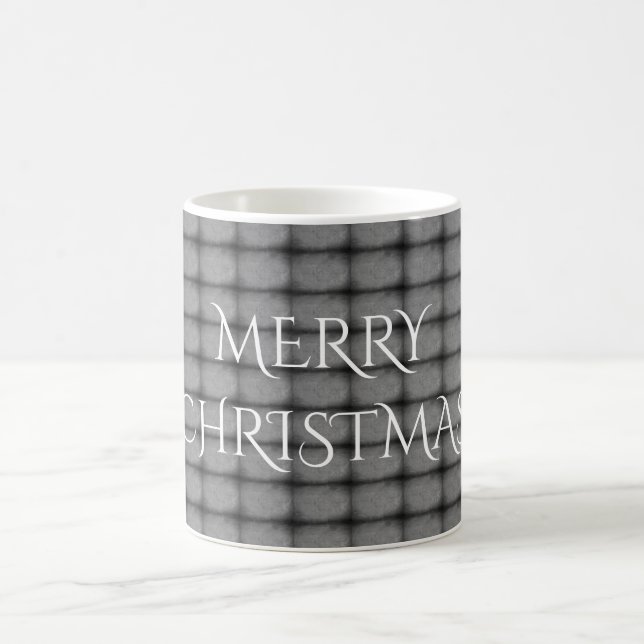 Merry Christmas Chalkboard Typography Black White Coffee Mug (Center)