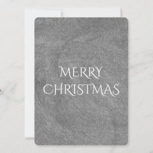 Merry Christmas Chalkboard Typography Black White Holiday Card