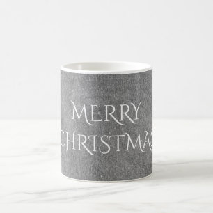 Merry Christmas Chalkboard Typography Black White Magic Mug