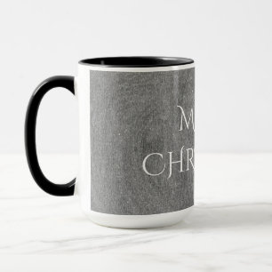 Merry Christmas Chalkboard Typography Black White Mug