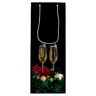 Merry Christmas Champagne Wine Gift Bag