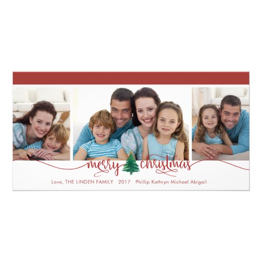 Merry Christmas, Changeable Red Border Card